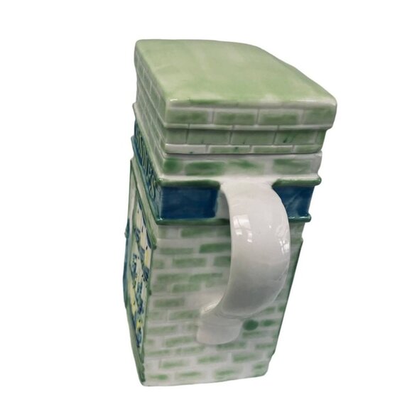 Vintage Tpot Buiding Mainstreeet Store Front Lidded Tea Pot 7" x6" 3" - Picture 3 of 9